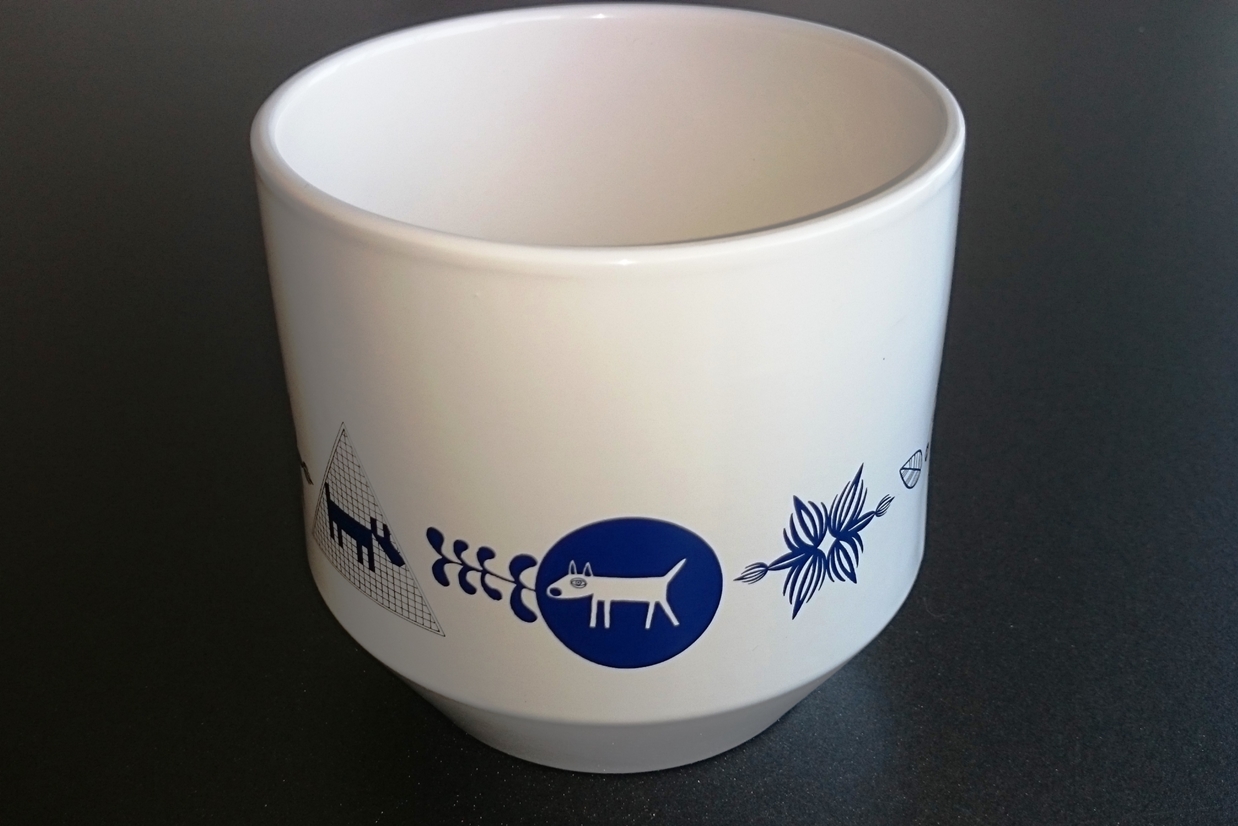 Decal op gepoedercoat aardewerk (ontwerp Collectief Naïef)