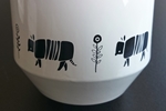Decal op gepoedercoat aardewerk (ontwerp Collectief Naïef)