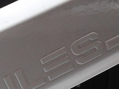 Detail of solid rod with 3D decal